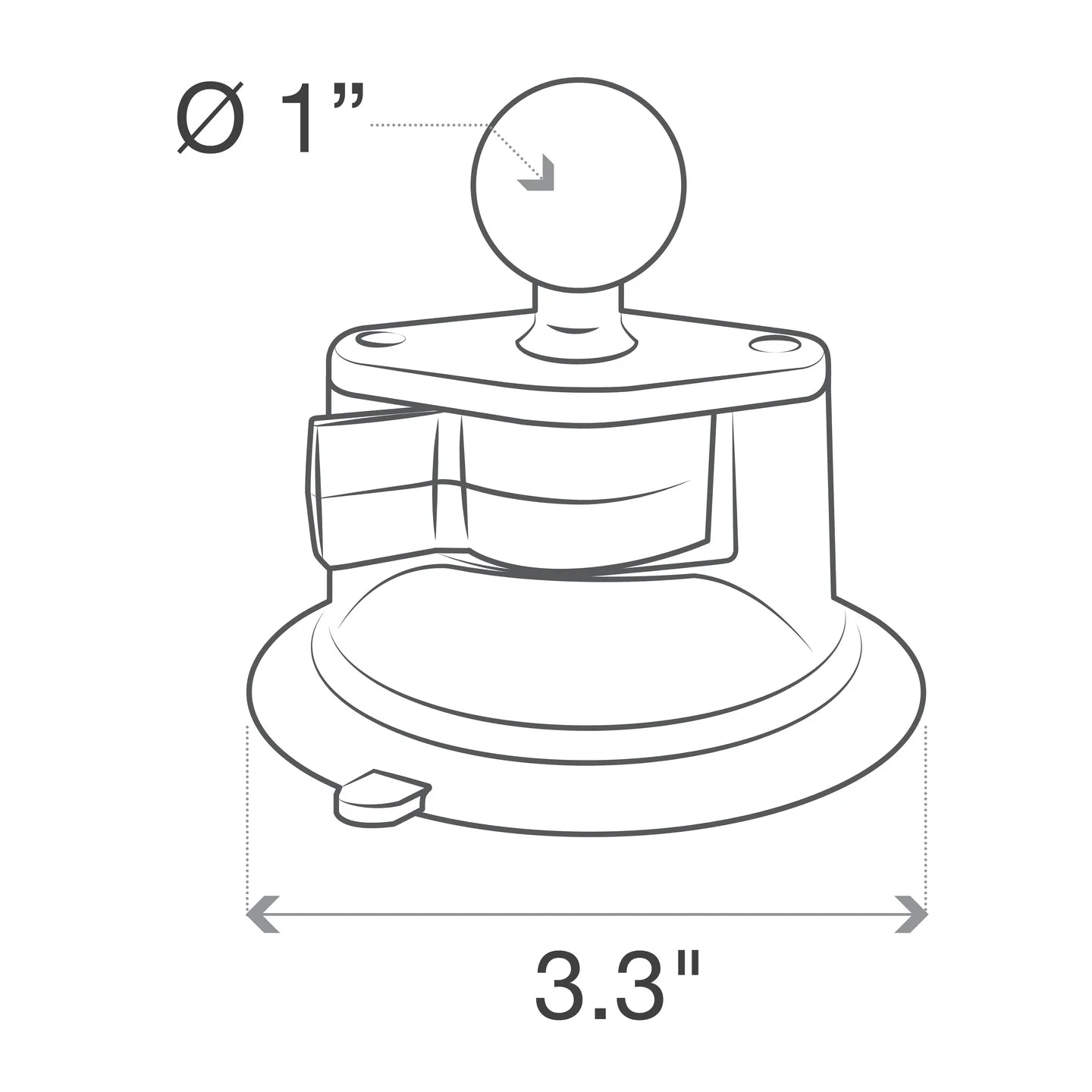 RAM® Twist-Lock™ Suction Cup Base with Ball ram mount
