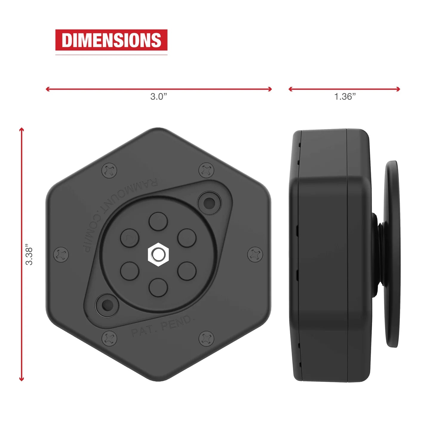 RAM® Vibe-Safe™ with NPT Adapter for 2-Hole Holders ram mount