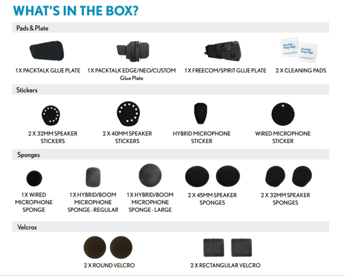 Cardo Refreshment Kit - Packtalk / Freecom-X / Spirit Series Cardo