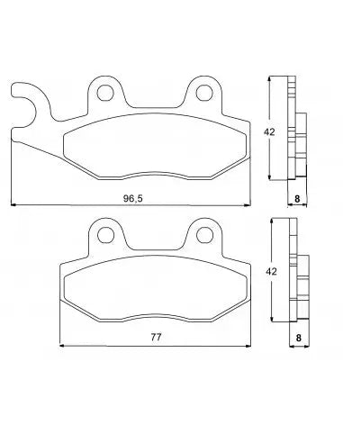 Accossato Brake Pads Kit For Motorcycle, AGPA76ST (Rear)
