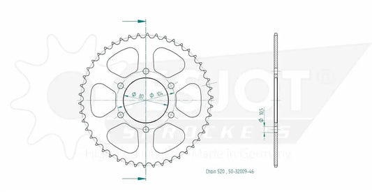 Esjot Sprockets Rear (32009 - 46T)