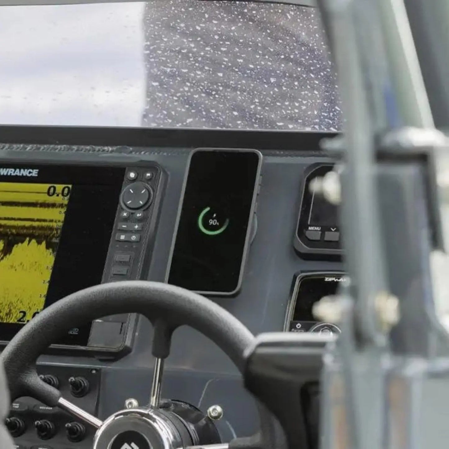 Quad Lock 12V-24V Waterproof Wireless Charging Head - Hardwired, IP67 Rated, Fast Charging, Secure Phone Mount