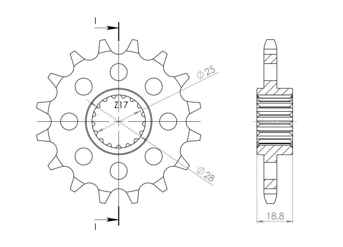 Supersprox Counter Shaft Front Sprocket CST-704:17.2Â