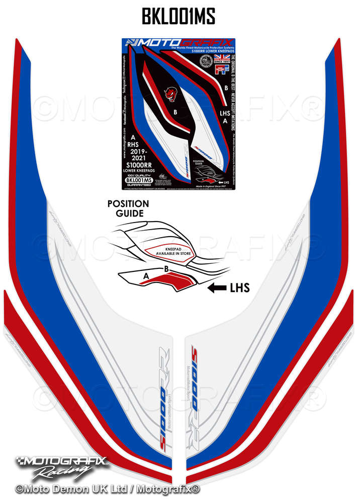 MotoGrafix Lower Knee Section Gel Paint Protector For BMW S1000RR (2019-22) Motografix