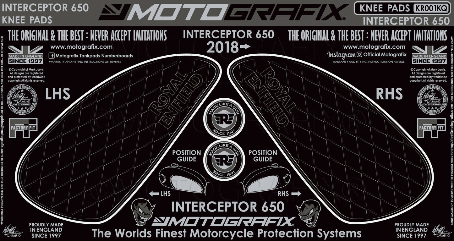 Motografix Tank / Knee Section Paint Protector For Royal Enfield Interceptor 650 (2018 -21)