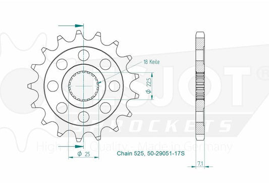 Esjot Sprocket Rear For Triumph T120 (2016-) Esjot