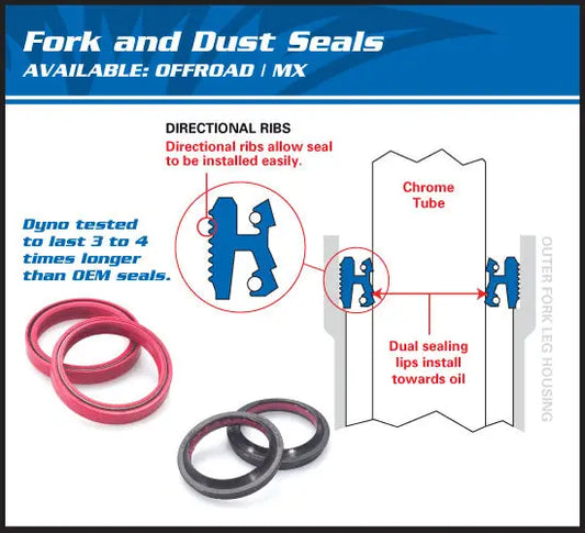 All Ball Racing Fork Oil Seal Pair (55-129)
