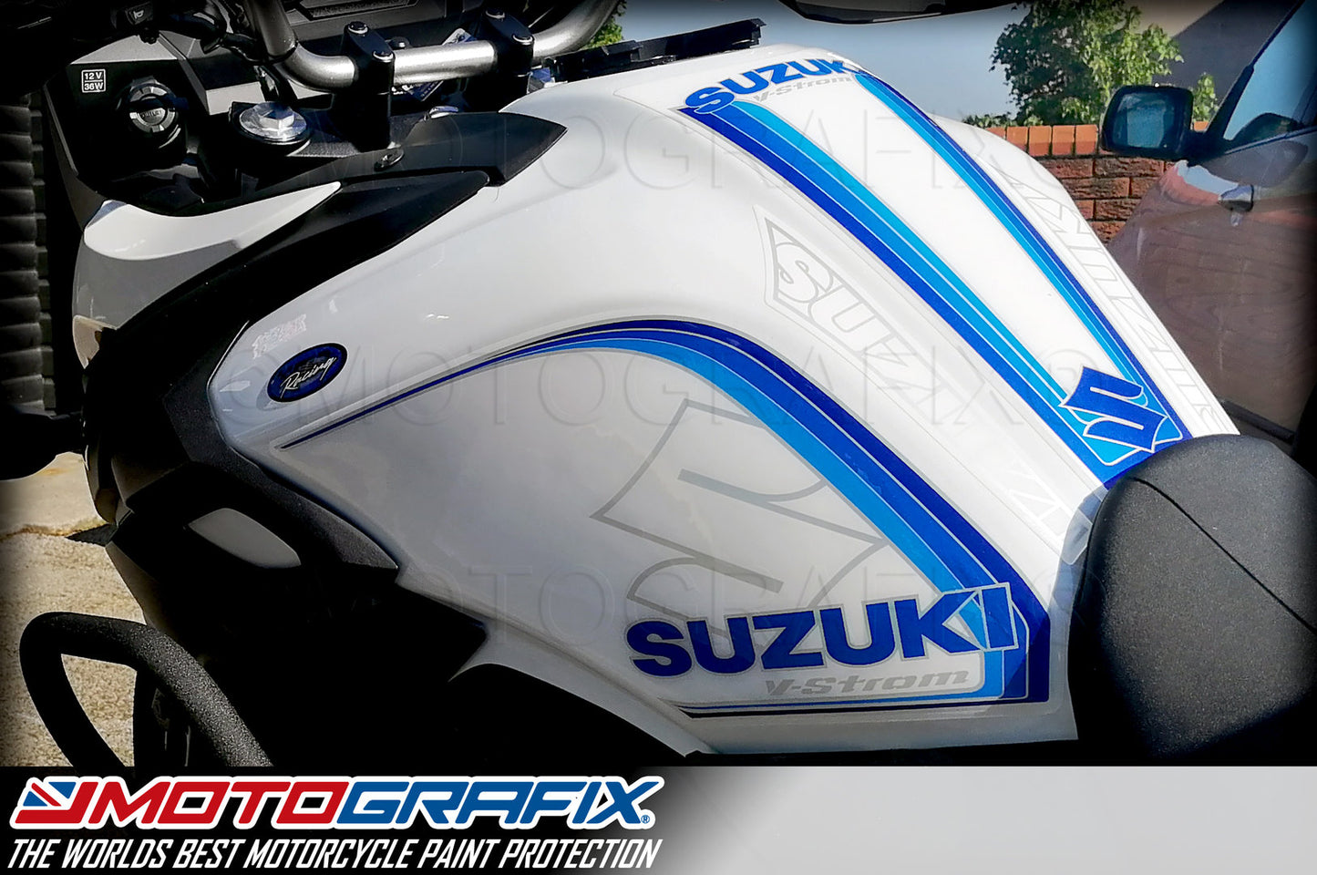 Motografix Knee Tank Paint Protector Gel Protection Suzuki V-Strom 650 XT (2017-21) Motografix