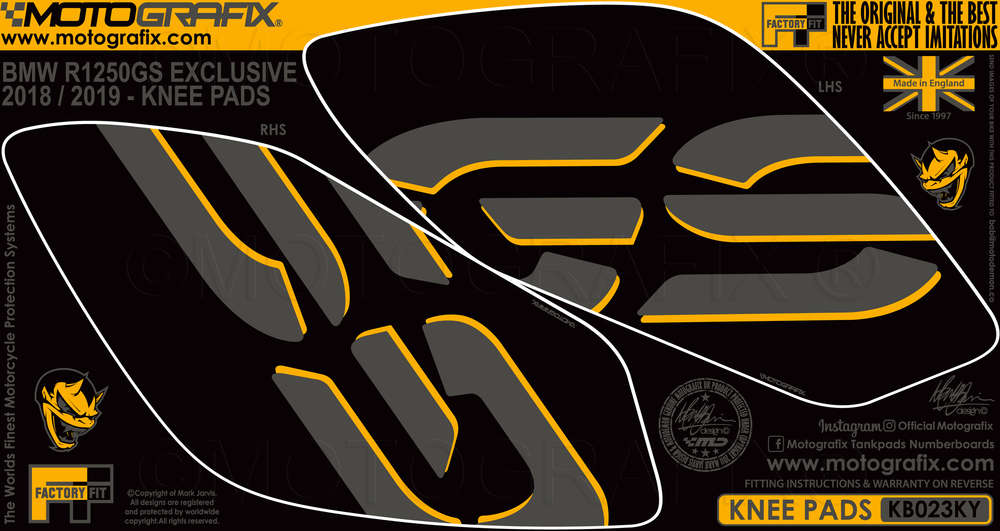 Motografix Tank / Knee Section Paint Protector For BMW R1250GS (2018-20) Motografix