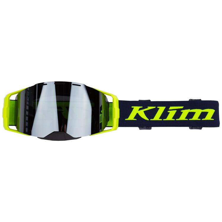 Klim Edge Off-Road Goggle - Focus Navy Blue Hi-Vis Dark Smoke Silver Mirror klim