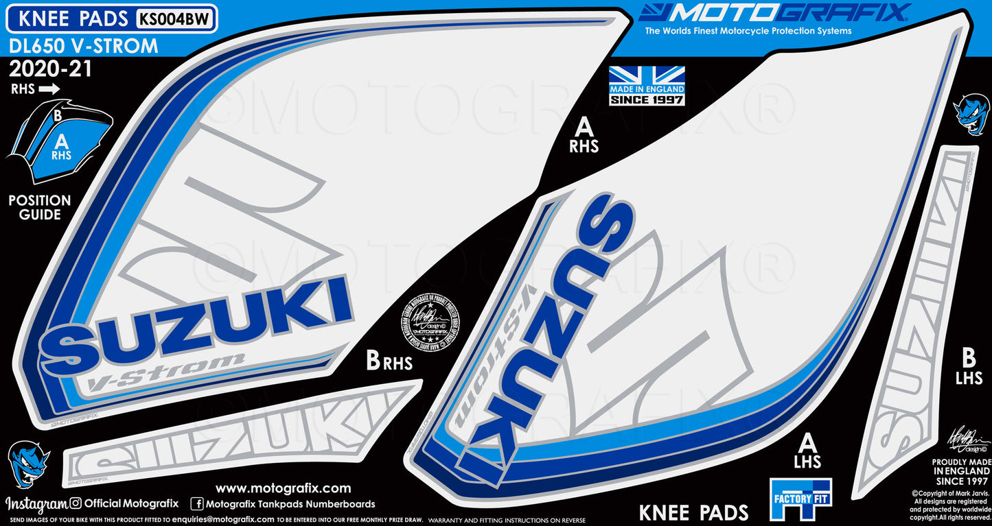 Motografix Knee Tank Paint Protector Gel Protection Suzuki V-Strom 650 XT (2017-21) Motografix