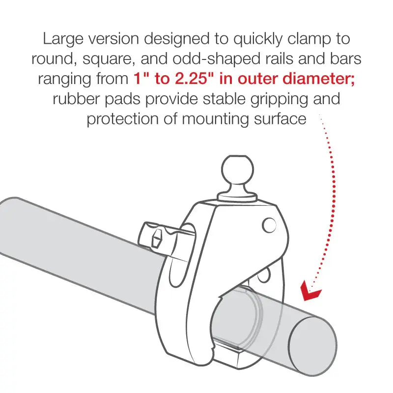 RAM® Tough-Claw™ Large Clamp Base with Ball Ram Mount