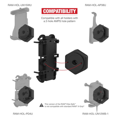 RAM® Vibe-Safe™ with NPT Adapter for 2-Hole Holders ram mount
