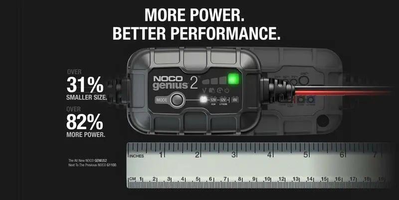 NOCO Genius2 Smart Battery Charger Clamps with Integrated Eyelets 6/12V 2A NOCO