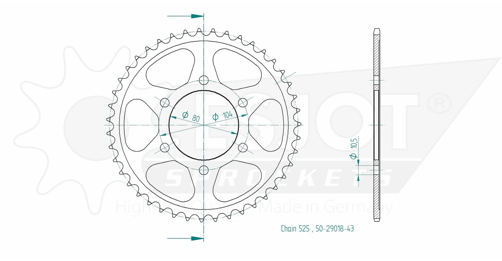 ESJOT Steel Rear Sprocket 50-29018-43 Esjot
