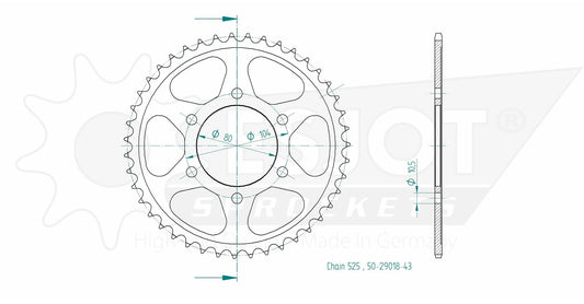ESJOT Steel Rear Sprocket 50-29018-43 Esjot