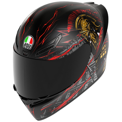 AGV K1 S HELMET - GLADIATOR MATT BLACK/GOLD/RED (ISI & ECE2206) 