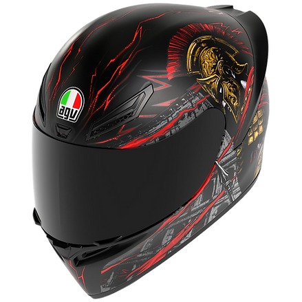 AGV K1 S HELMET - GLADIATOR MATT BLACK/GOLD/RED (ISI & ECE2206) 