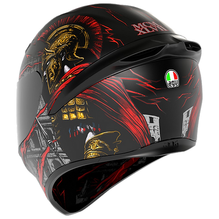 AGV K1 S HELMET - GLADIATOR MATT BLACK/GOLD/RED (ISI & ECE2206)