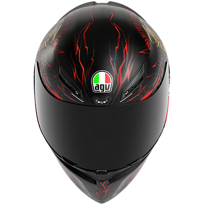 AGV K1 S HELMET - GLADIATOR MATT BLACK/GOLD/RED (ISI & ECE2206) 