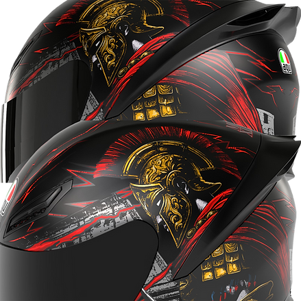 AGV K1 S HELMET - GLADIATOR MATT BLACK/GOLD/RED (ISI & ECE2206) 