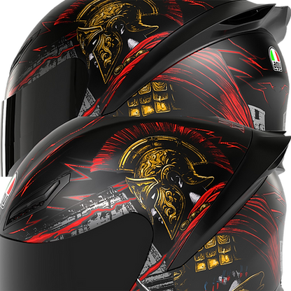 AGV K1 S HELMET - GLADIATOR MATT BLACK/GOLD/RED (ISI & ECE2206) 