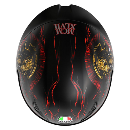AGV K1 S HELMET - GLADIATOR MATT BLACK/GOLD/RED (ISI & ECE2206)