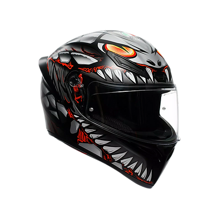 AGV K1 S HELMET - LYZARD BLACK/GREY/RED (ISI & ECE2206) 