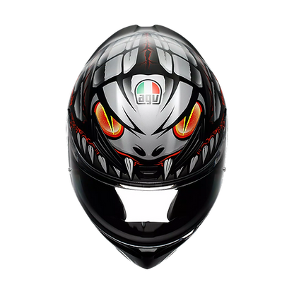 AGV K1 S HELMET - LYZARD BLACK/GREY/RED (ISI & ECE2206) 