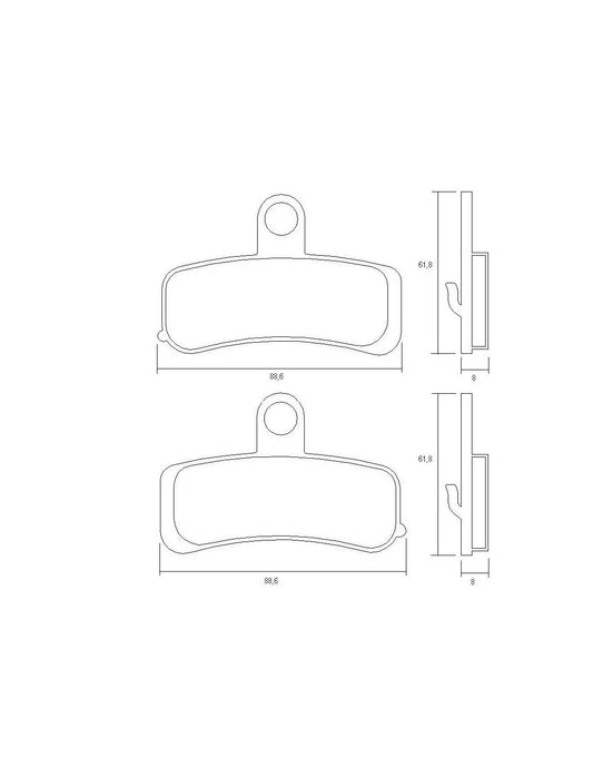 Accossato Brake Pads Kit For Motorcycle, AGPA220ST (Front) 