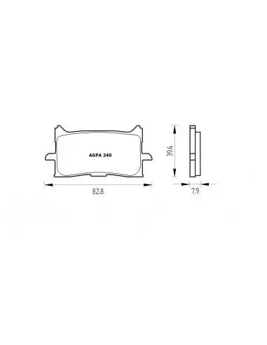 Accossato Brake Pads Kit For Motorcycle, AGPA240ST (Front) 