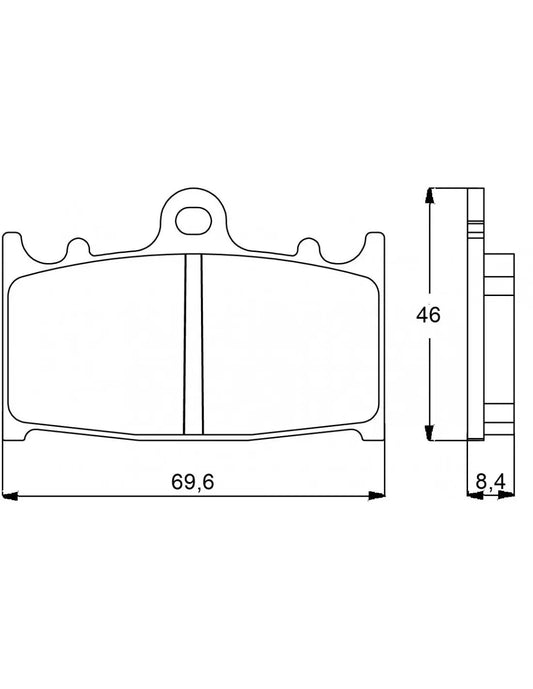 Accossato Brake Pads Kit For Motorcycle, AGPA75ST (Front) 