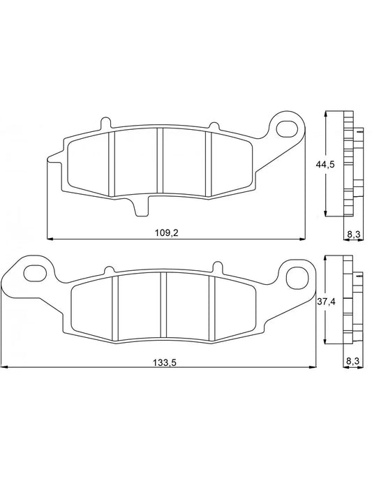 Accossato Brake Pads Kit For Motorcycle,  AGPA94ST (Front) & (Rear) 
