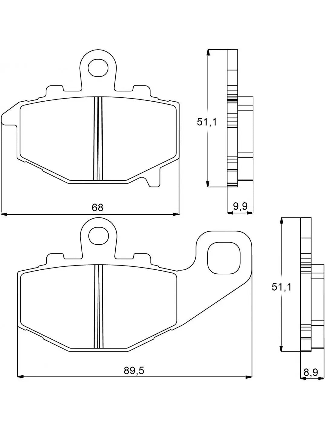 Accossato Brake Pads Kit For Motorcycle, AGPP102ST (Rear) 
