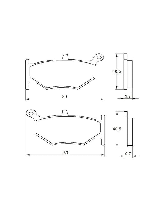 Accossato Brake Pads Kit For Motorcycle, AGPP148ST (Rear) 