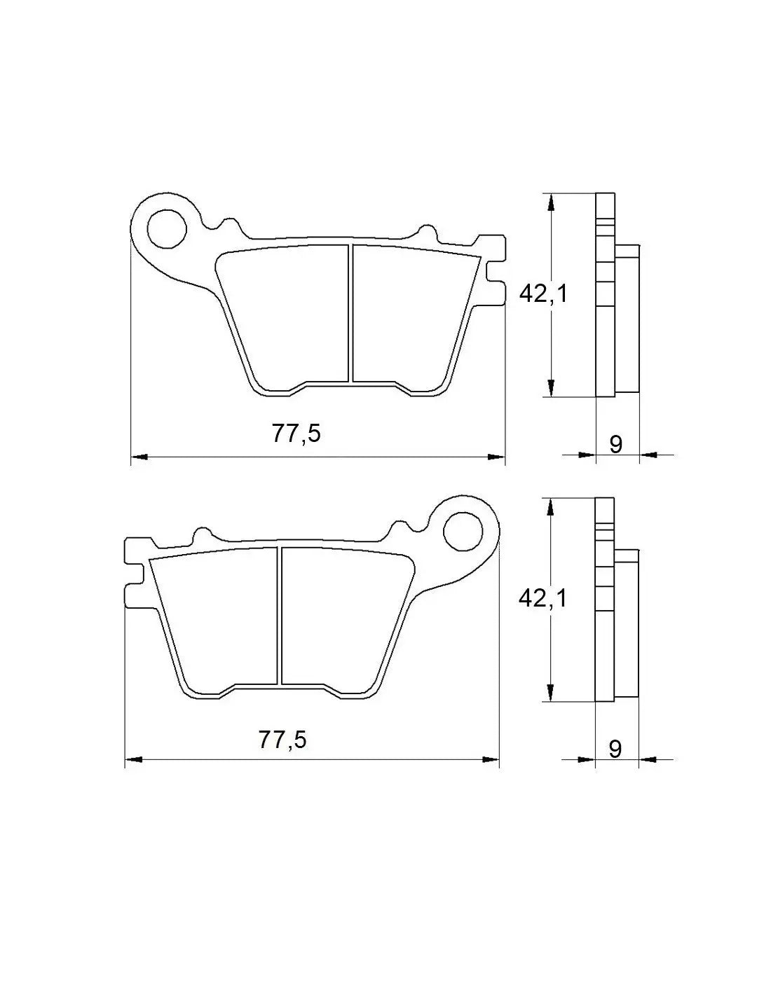Accossato Brake Pads Kit For Motorcycle, AGPP39ST (Rear) 