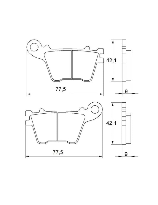 Accossato Brake Pads Kit For Motorcycle, AGPP39ST (Rear) 