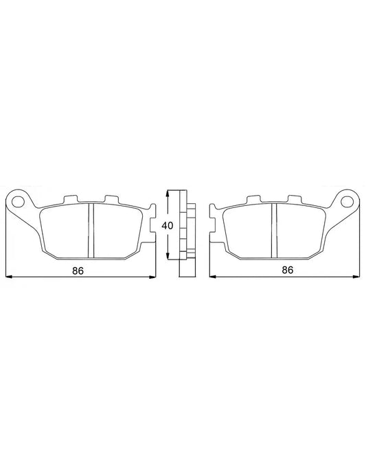 Accossato Brake Pads Kit For Motorcycle, AGPP88ST (Rear) 