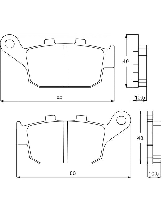 Accossato Brake Pads Kit For Motorcycle,  AGPP89ST (Rear) 