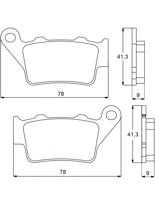 Accossato Brake Pads Kit For Motorcycle, AGPP91ST (Rear) 
