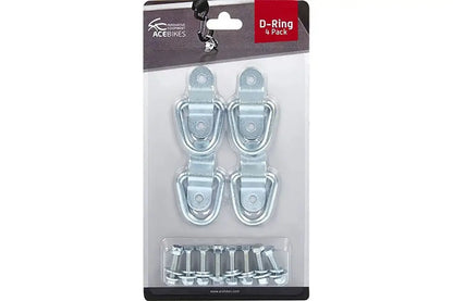 Ace Bikes TIE DOWN - D Ring Fixing Hook (4 PACK) 