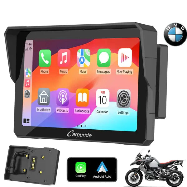 Carpuride W702B Wireless Portable Motorcycle Stereo with BMW Motorcycles Bracket Carpuride