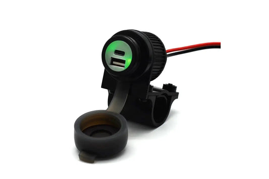 Cliff Top Handlebar Mounted USB Type-C + QC 3.0 Plastic Adapter 36W 