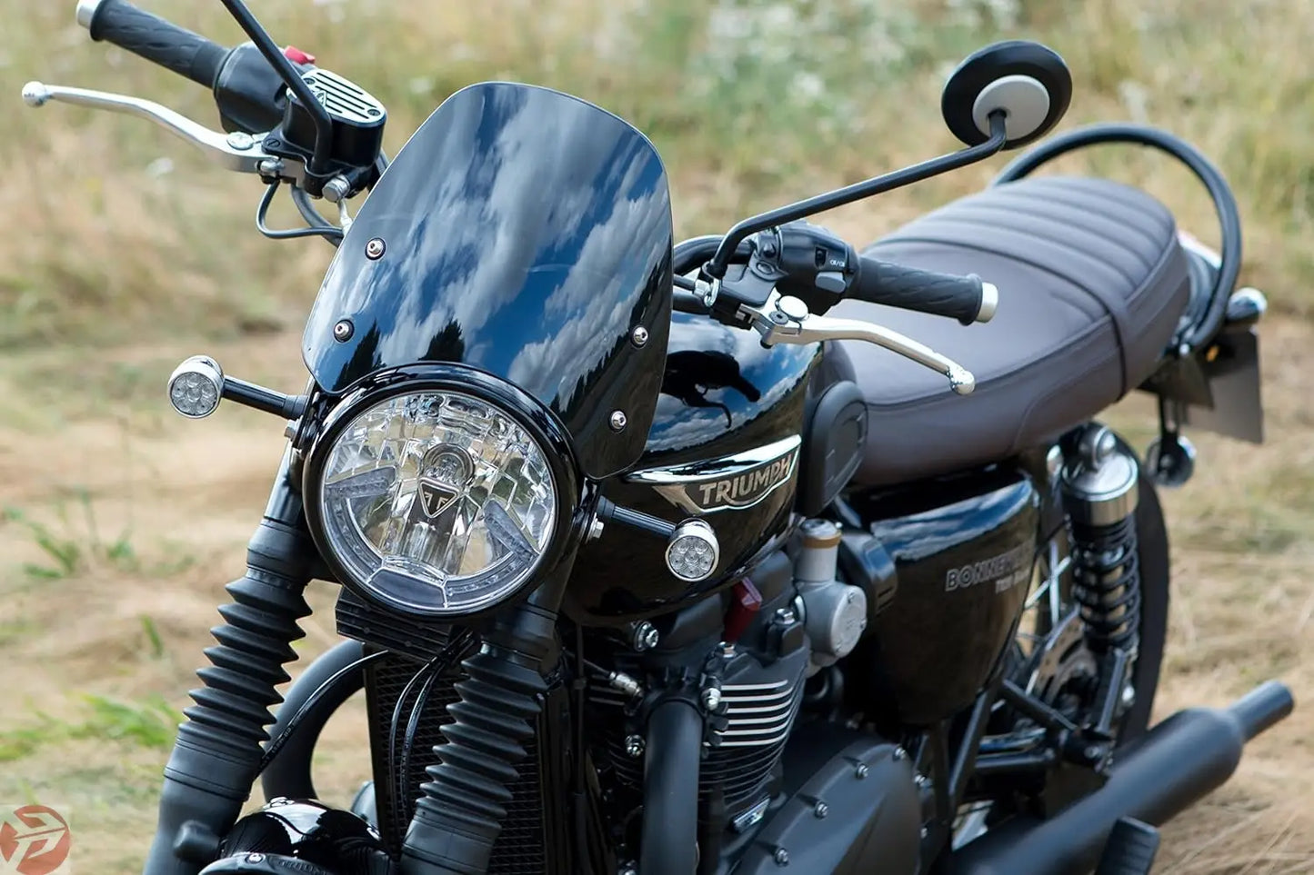 Dart Classic Flyscreen (Black) Motorcycle Windshield compatible with Triumph T120 DART