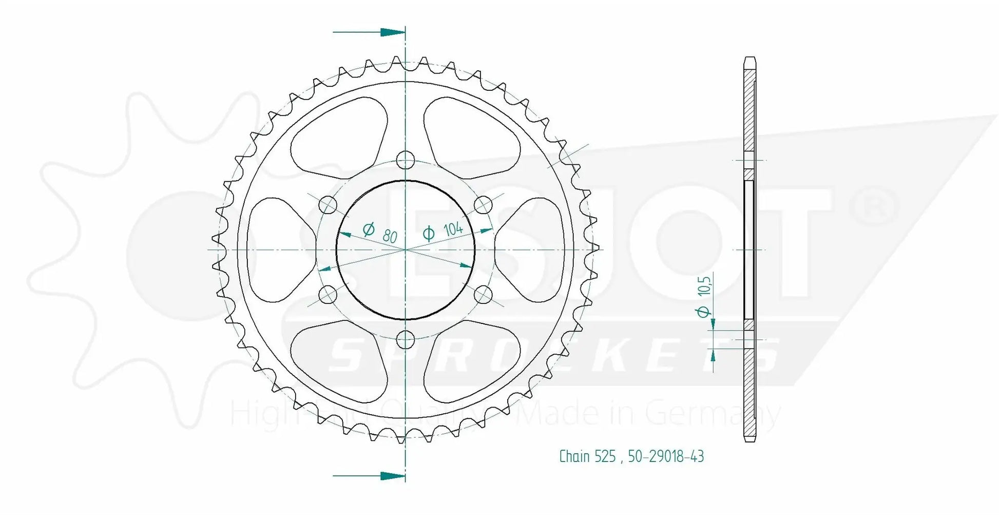 ESJOT Steel Rear Sprocket 50-29018-43 