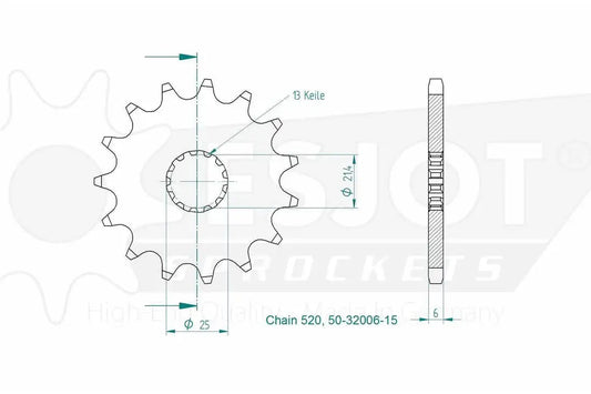 Esjot Sprockets Front (32006-15T) 