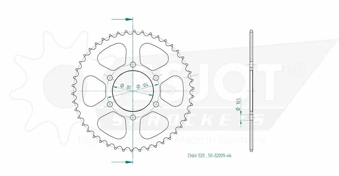 Esjot Sprockets Rear (32009 - 46T) 
