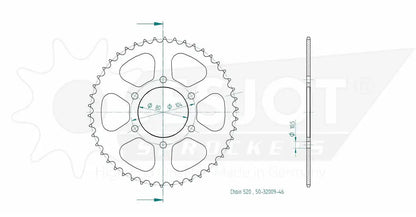 Esjot Sprockets Rear (32009 - 46T) 