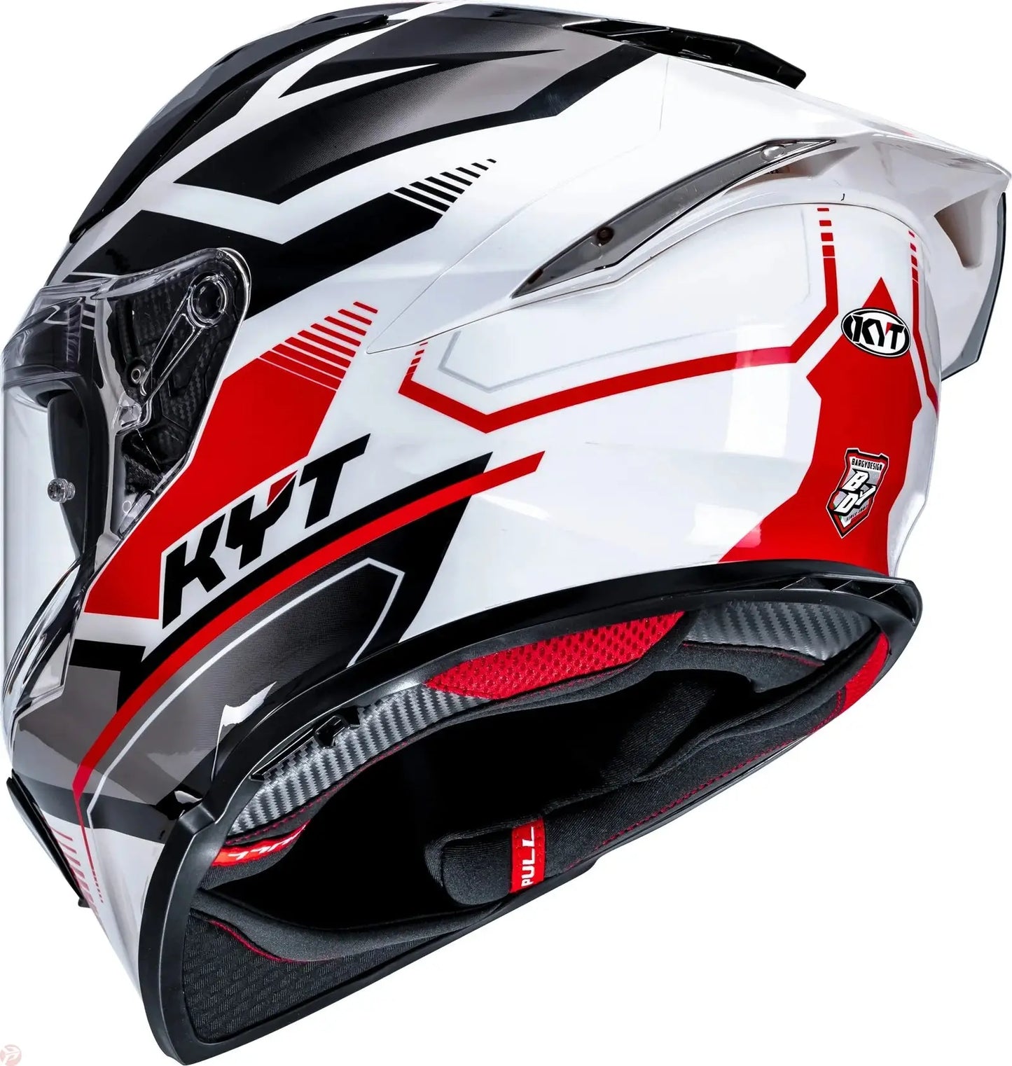 KYT R2R PRO PARSEC WHITE RED HELEMT 