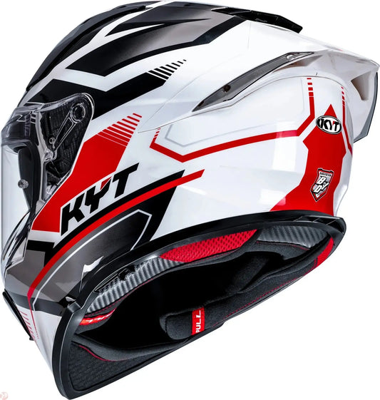 KYT R2R PRO PARSEC WHITE RED HELEMT 
